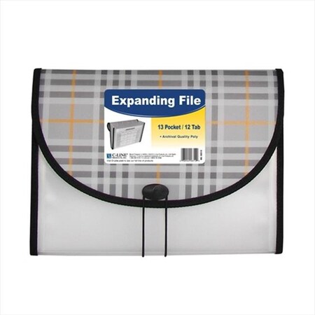 C-Line Products C-Line Products 58312BNDL3EA 13-Pocket Letter Size Expanding File Plaid - Set of 3 Files 58312BNDL3EA